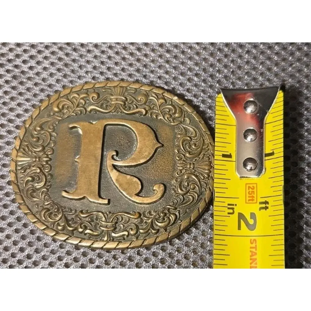 Solid Brass Belt Buckle 3 In Letter R